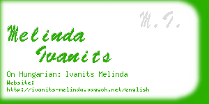 melinda ivanits business card